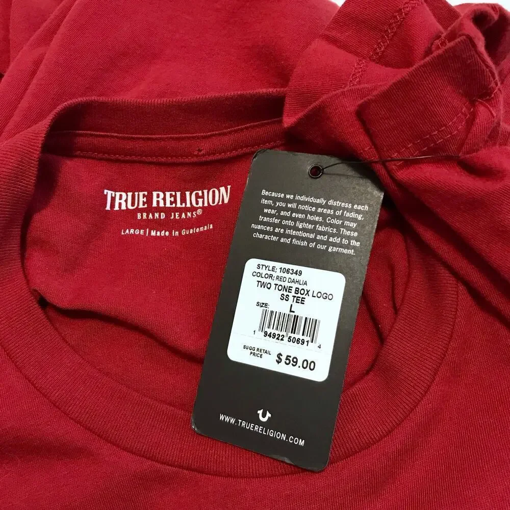 True Religion NWT Red Graphic Short Sleeves Shirt Men L